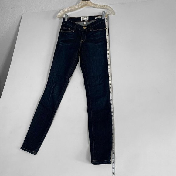 Frame Women's Le Skinny de Jeanne Skinny Jeans Dame Wash Denim LSJ899 Blue Sz 25 - Picture 3 of 10